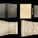 1863 Johnson Family ATLAS Geography Color MAPS Texas California New York HUGE