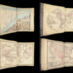 1863 Johnson Family ATLAS Geography Color MAPS Texas California New York HUGE
