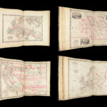 1863 Johnson Family ATLAS Geography Color MAPS Texas California New York HUGE