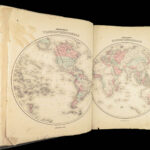 1863 Johnson Family ATLAS Geography Color MAPS Texas California New York HUGE