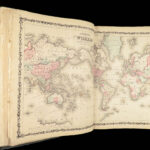 1863 Johnson Family ATLAS Geography Color MAPS Texas California New York HUGE