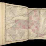 1863 Johnson Family ATLAS Geography Color MAPS Texas California New York HUGE