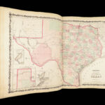 1863 Johnson Family ATLAS Geography Color MAPS Texas California New York HUGE