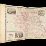 1863 Johnson Family ATLAS Geography Color MAPS Texas California New York HUGE