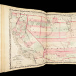 1863 Johnson Family ATLAS Geography Color MAPS Texas California New York HUGE