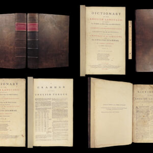 1784 MASSIVE Dictionary of the English Language by Samuel Johnson | Fine Leather