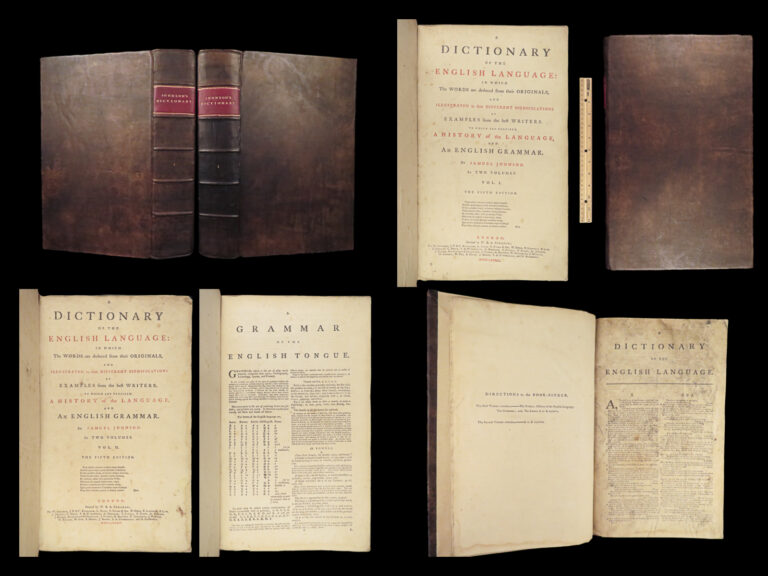 Image of 1784 MASSIVE Dictionary of the English Language by Samuel Johnson | Fine Leather