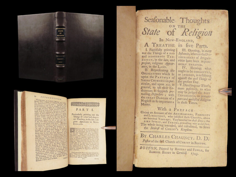 Image of 1743 Colonial BOSTON 1st Chauncy Thoughts on Religion in New England Whitefield