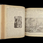 1892 ENORMOUS Holy BIBLE Color Illustrated King James EXQUISITE Clasp Binding