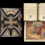 1892 ENORMOUS Holy BIBLE Color Illustrated King James EXQUISITE Clasp Binding