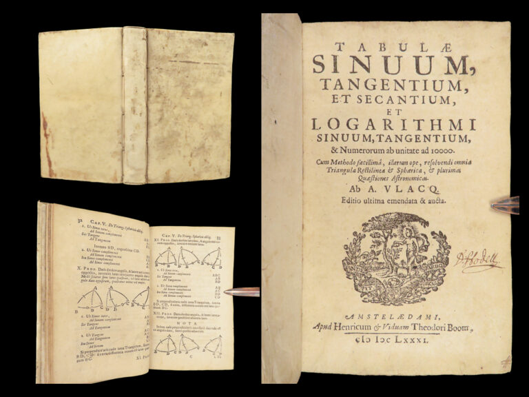 Image of 1681 Dutch Mathematics 1st Sinuum & Logarithms by Vlacq | Trigonometry Tables