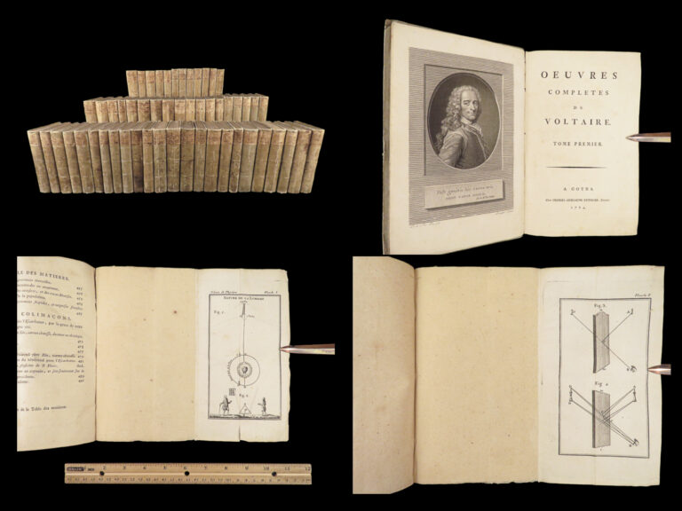 Image of 1784 MASSIVE SET Works of VOLTAIRE Gotha ed 53vols | Includes Isaac Newton