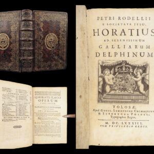 1683 Works of Horace 1st ed Jesuit Rodelle | ROYAL ARMORIAL Binding Julius Caesar ROME