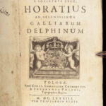 1683 Works of Horace 1st ed Jesuit Rodelle | ROYAL ARMORIAL Binding Julius Caesar ROME