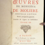 1730 Works of MOLIERE French Literature Misanthrope School for Wives 8v SET