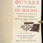 1730 Works of MOLIERE French Literature Misanthrope School for Wives 8v SET
