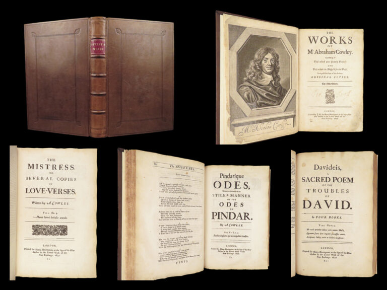 Image of The Works of Mr. Abraham Cowley – 1678 | Fine Leather Folio