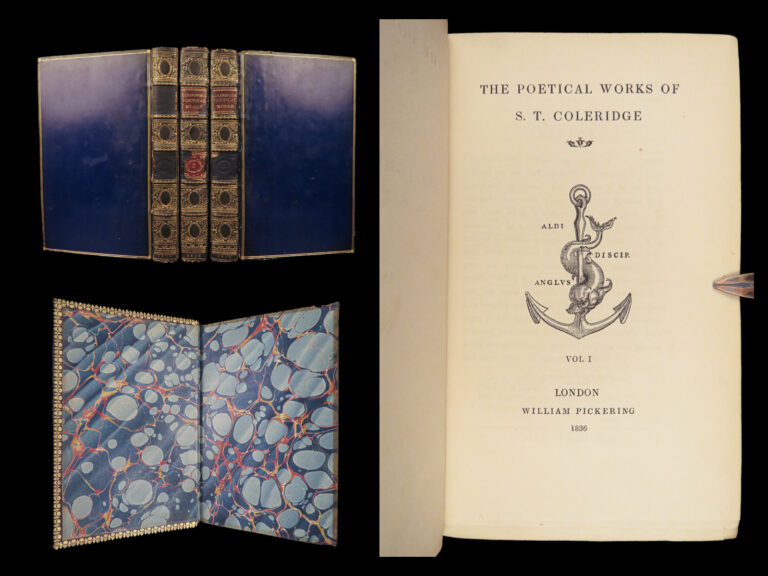 Image of 1836 Samuel Taylor Coleridge – Poetical Works | Zaehnsdorf Fine Leather 3v