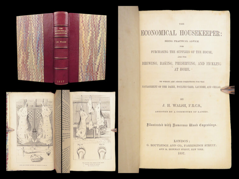 Image of The Economical Housekeeper – J.H. Walsh – 1857 | Illustrated, Beautiful Binding