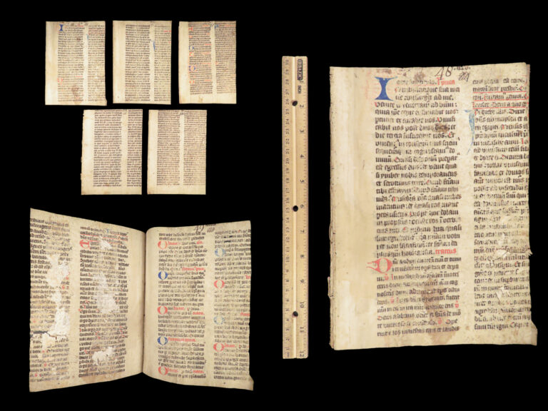 Image of Handwritten Manuscript Leaves – Latin – 15th Century | Vellum Breviary or Missal Fragments