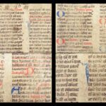Handwritten Manuscript Leaves – Latin – 15th Century | Vellum Breviary or Missal Fragments