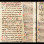 Handwritten Manuscript Leaves – Latin – 15th Century | Vellum Breviary or Missal Fragments