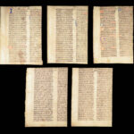Handwritten Manuscript Leaves – Latin – 15th Century | Vellum Breviary or Missal Fragments