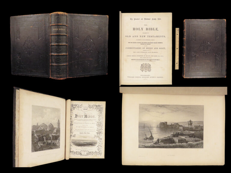 Image of The Holy Bible – Henry & Scott Commentary – 1864 | Glasgow Family Bible