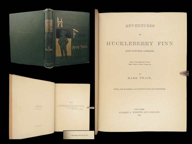 Image of Adventures of Huckleberry Finn – Mark Twain – 1885 | First Printing in Original Green Cloth