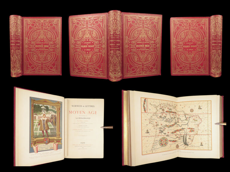 Image of Sciences & Lettres au Moyen Âge – Paul Lacroix – 1877 | Chromolithographs, Original Gilt Red Binding