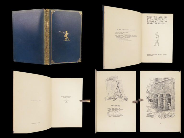 Image of 1927 RARE 1st Deluxe ed Winnie the Pooh Milne Now We Are Six Illustrated Poems