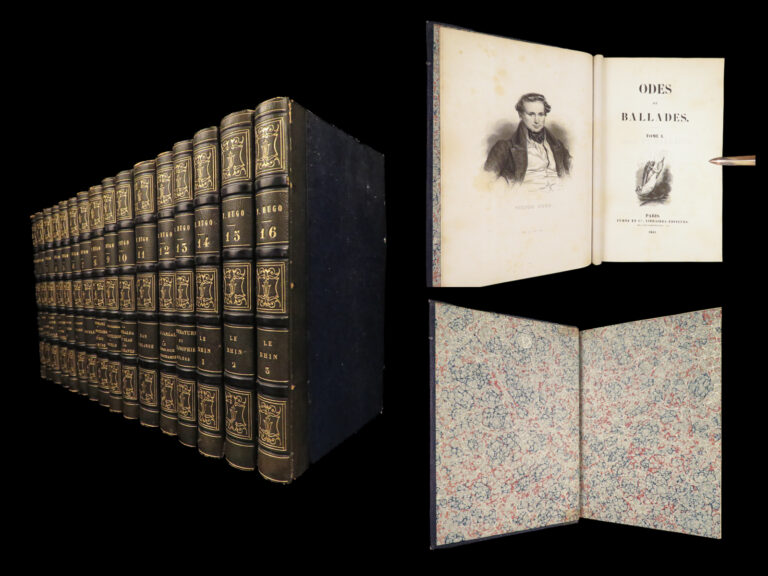 Image of Oeuvres – Victor Hugo – 1841-1846 | 16 Volumes in Gilt Blue Morocco