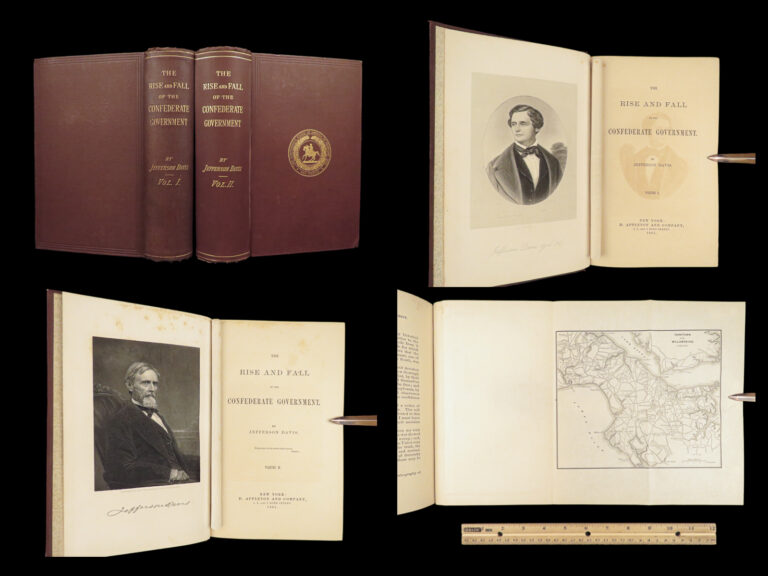 Image of The Rise and Fall of the Confederate Government – Jefferson Davis – 1881 | First Edition, Two Volumes, Maps & Plates