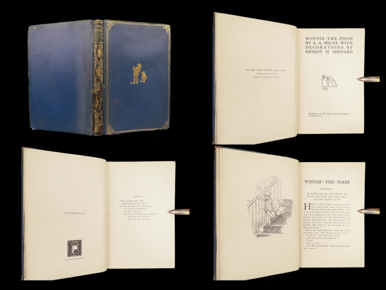 Image of 1926 Winnie the Pooh TRUE 1st ed AA Milne Children’s Literature | Rare Blue Binding