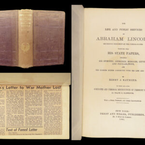 The Life and Public Services of Abraham Lincoln – Henry Raymond – 1865 | First Edition