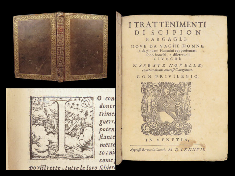 Image of I Trattenimenti – Scipione Bargagli – 1587, First edition | Siege of Siena Storytelling