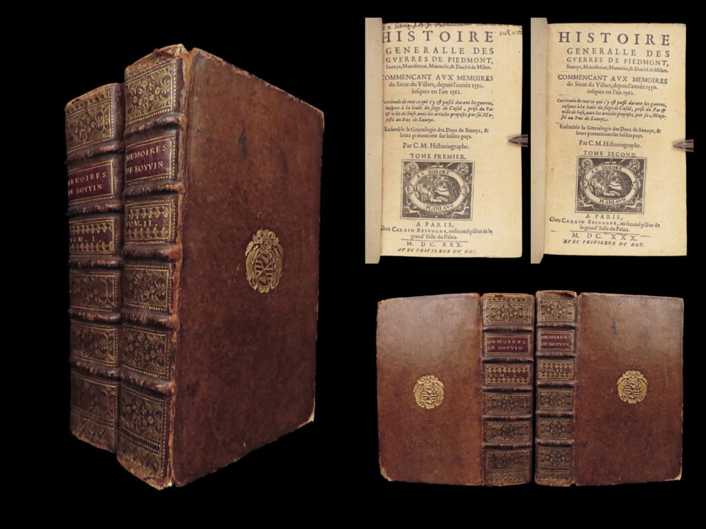 Histoire des guerres de piedmont – françois de boivin – 1630 | italian war of 1551-59 | two-volume 1630 paris edition of boivin’s firsthand chronicle of french campaigns in northern italy, including sieges and letters from the italian wars between 1550 and 1562.