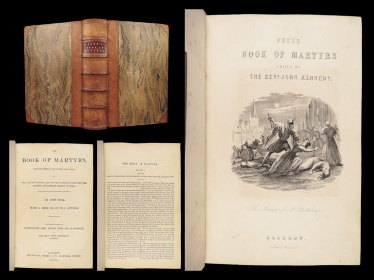Image of The Book of Martyrs – John Foxe – 1846 | Leather Binding, Engravings