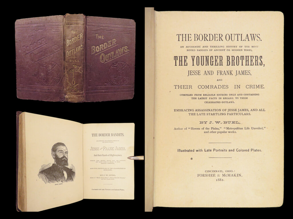 The border outlaws – james w. Buel – 1882 | 48 engravings, train robbers! | james w. Buel’s 1882 account combines two outlaw volumes, covering the james and younger gangs, with illustrations and scenes from missouri bank raids and the otterville train robbery.