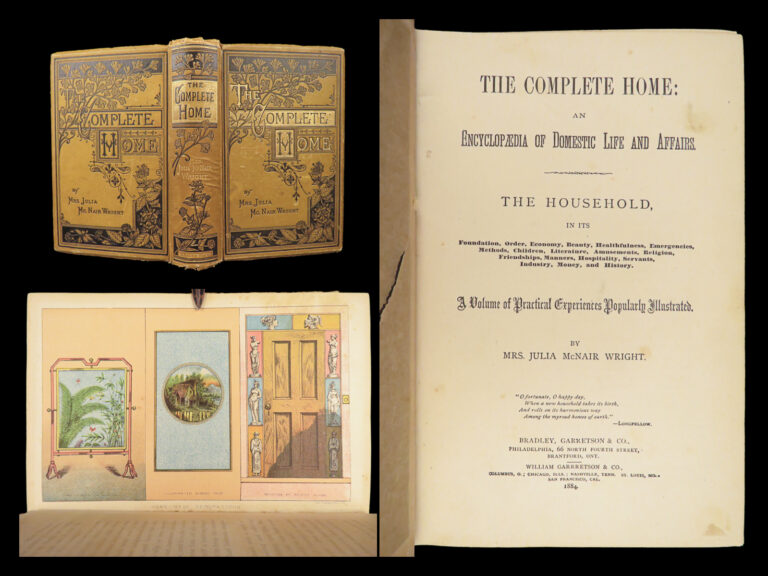 Image of The Complete Home – Julia McNair Wright – 1884 | Illustrated Domestic Manual in Gilt Publisher’s Cloth