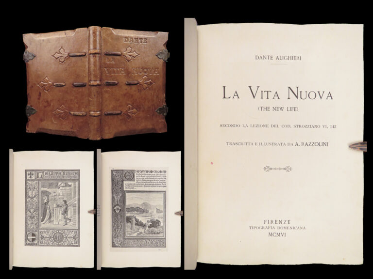 Image of La Vita Nuova – Dante Alighieri – 1906 | Illustrated | Unique Tooled Leather