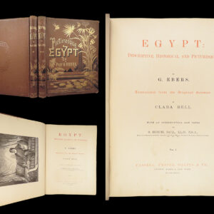 1887 Egypt by Georg Ebers, 1st ed | Illustrated Egyptian Culture – Huge 2v Set