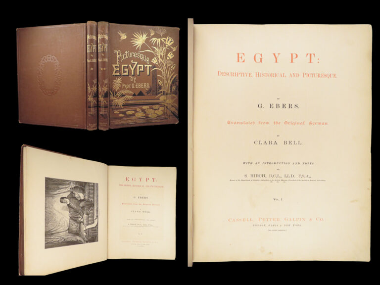Image of 1887 Egypt by Georg Ebers, 1st ed | Illustrated Egyptian Culture – Huge 2v Set