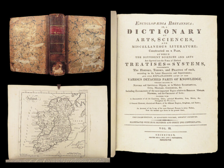 Image of Encyclopaedia Britannica – 1797 | Maps of Ireland & Italy | Hydrostatics, Law, Magic Tricks