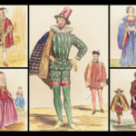 1842 Civil Costumes of England | King John, William & Mary Color Illustrated