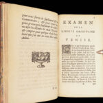 Examen de la liberté originaire de Venise – Amelot de La Houssaye – 1677 | False Imprint, Political Censorship