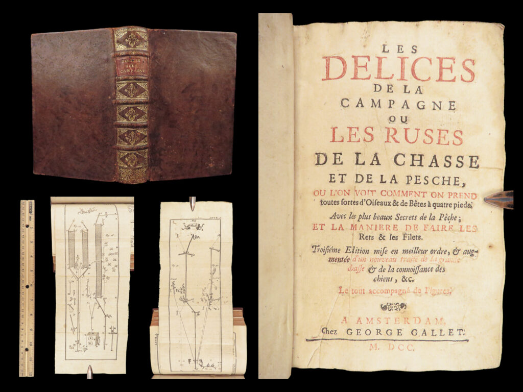 Les délices de la campagne – françois fortin – 1700 | hunting, fishing – 66 engravings | françois fortin’s les délices de la campagne (1700) explores early french hunting, fishing, and falconry, with 66 engravings and content on trapping, net making, and hunting songs.
