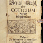 Geistliches Seelen-Mahl – Johann Paul Krauß – 1728 | German Requiem Prayers