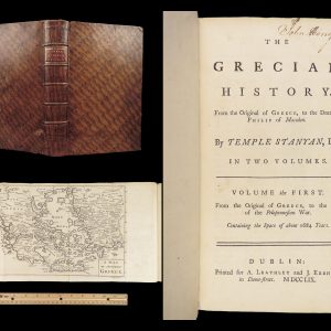 The Grecian History – Temple Stanyan – 1759 | First Irish Edition, Folding Map