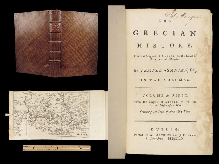 Image of The Grecian History – Temple Stanyan – 1759 | First Irish Edition, Folding Map